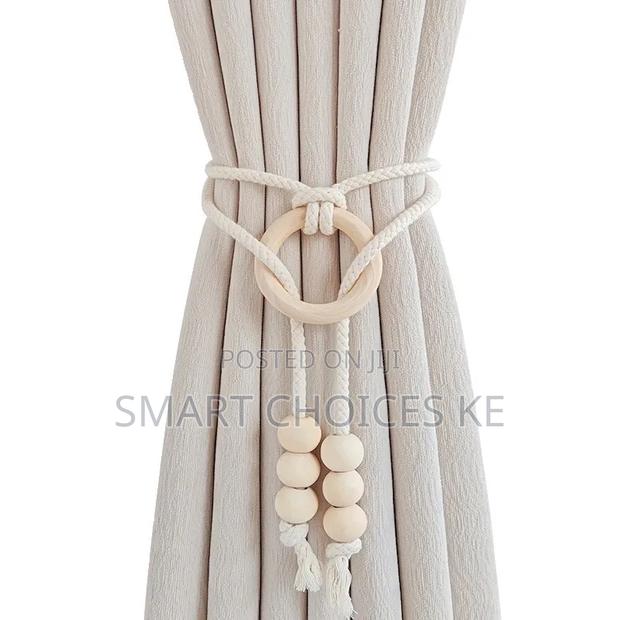 2pcs Natural Cotton Rope Curtain Tiebacks Boho Style - thumbnail 3