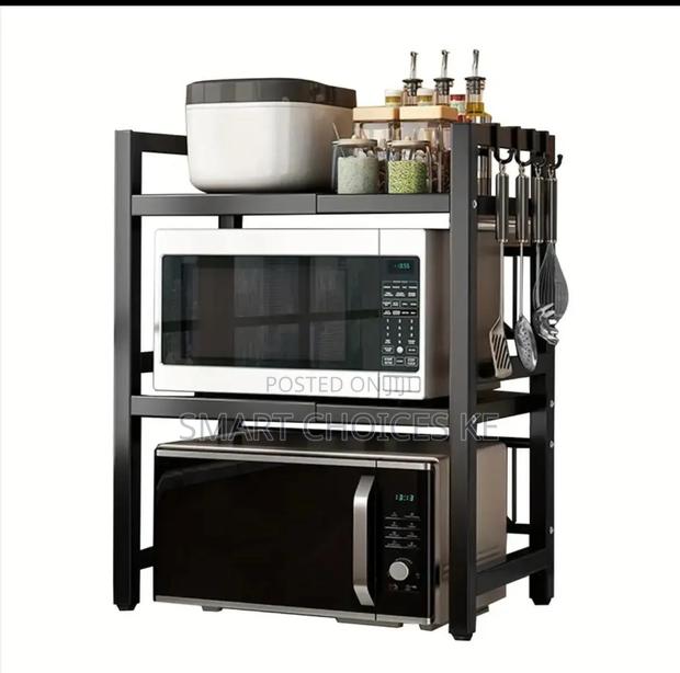 Double Layer Heavy-Duty Adjustable Microwave Stand - thumbnail 2