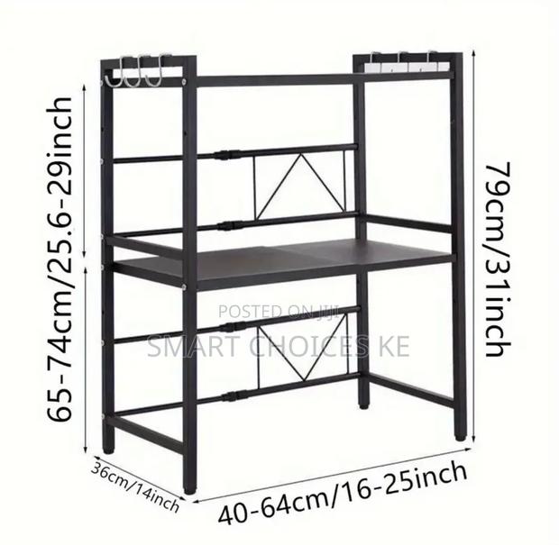 Double Layer Heavy-Duty Adjustable Microwave Stand - thumbnail 6