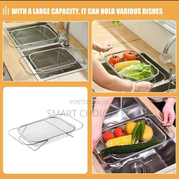 Stainless Steel Expandable Over-the-Sink Colander - thumbnail 4