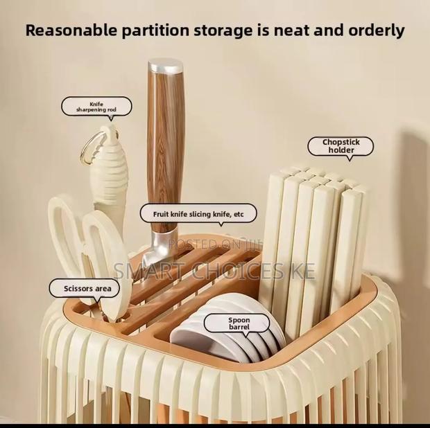 Multi-Functional Rotating Knife Utensil Rack - thumbnail 4