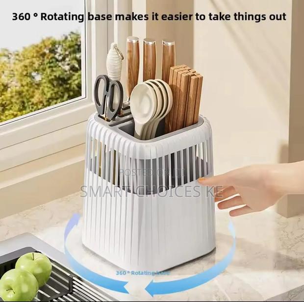Multi-Functional Rotating Knife Utensil Rack - thumbnail 5