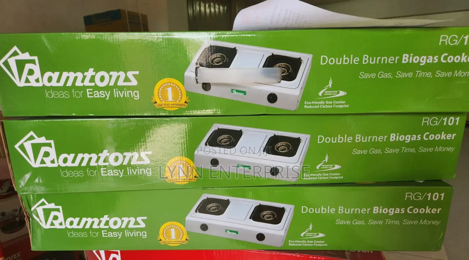 *Ramtons 2burner Biogas Cooker Rg101
