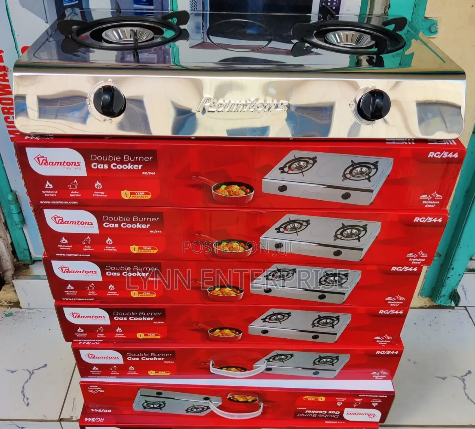 *Ramtons 2burner Stainless Steel Gas Cooker Rg 544