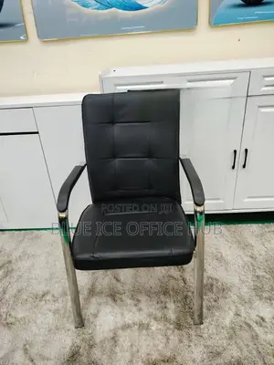 Black Leather Waiting Chairs