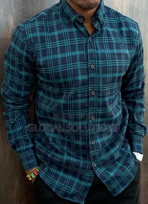 Boss Navy Reid Check Cotton Shirts With Coloured Check Pattern