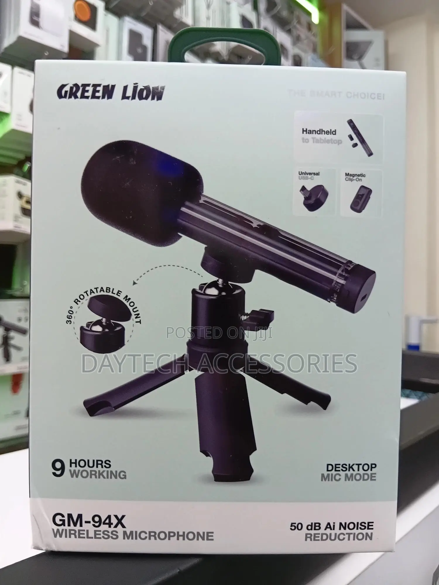 The Green Lion Gm-94x Wireless Microphone in Black