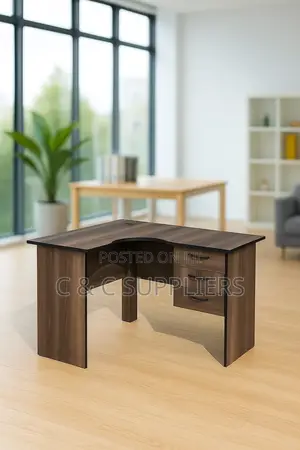 Curved 120cm Office Desk With Drawers