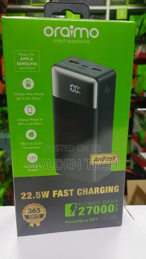 Oraimo Powernova Qf1 27000mah 22.5w Fast Charging Power Bank