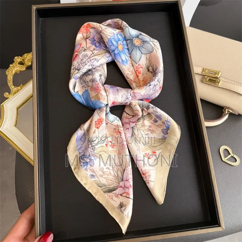 Chic Satin Floral Accessory Scarf