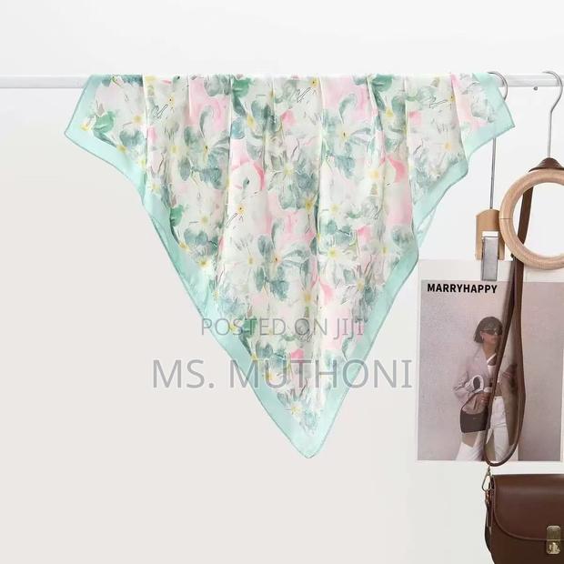 Floral Patterned Square Scarf - thumbnail 8