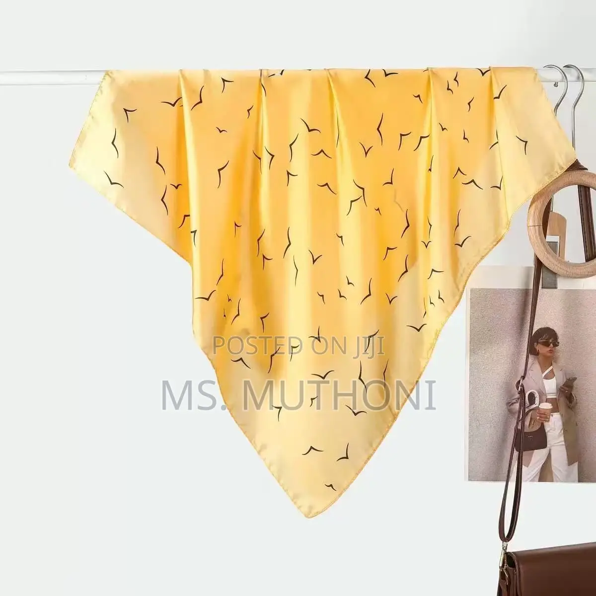 Floral Patterned Square Scarf