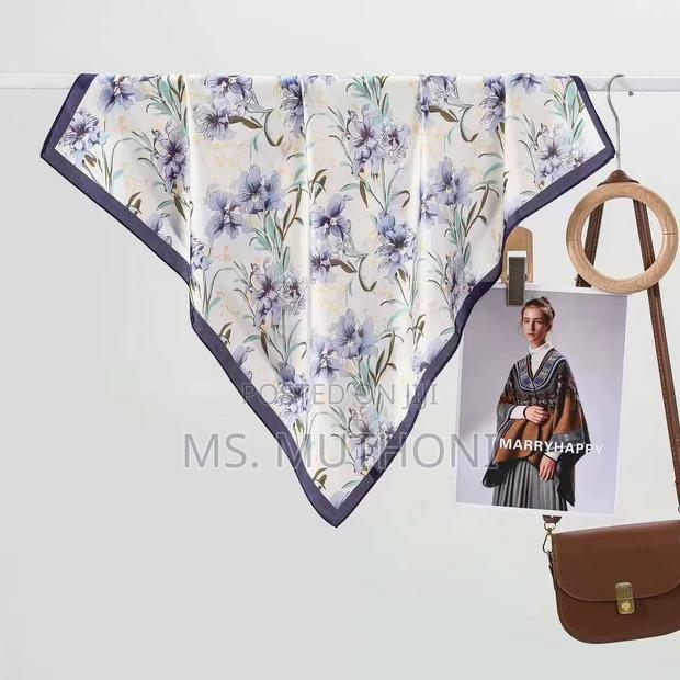 Floral Patterned Square Scarf - thumbnail 11