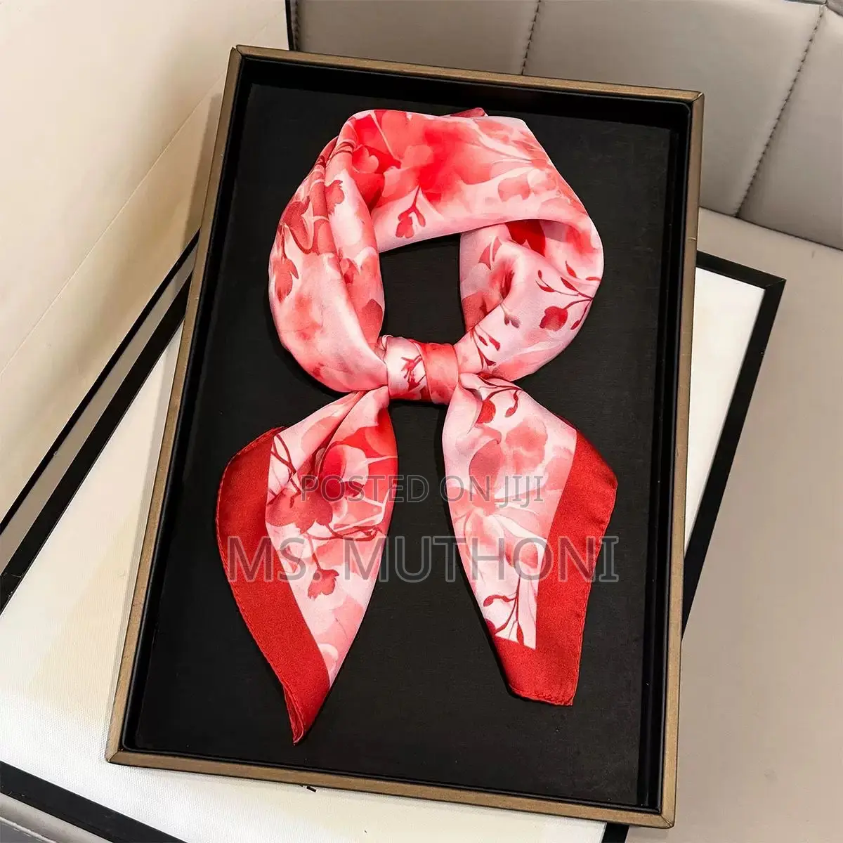 Floral Patterned Square Scarf