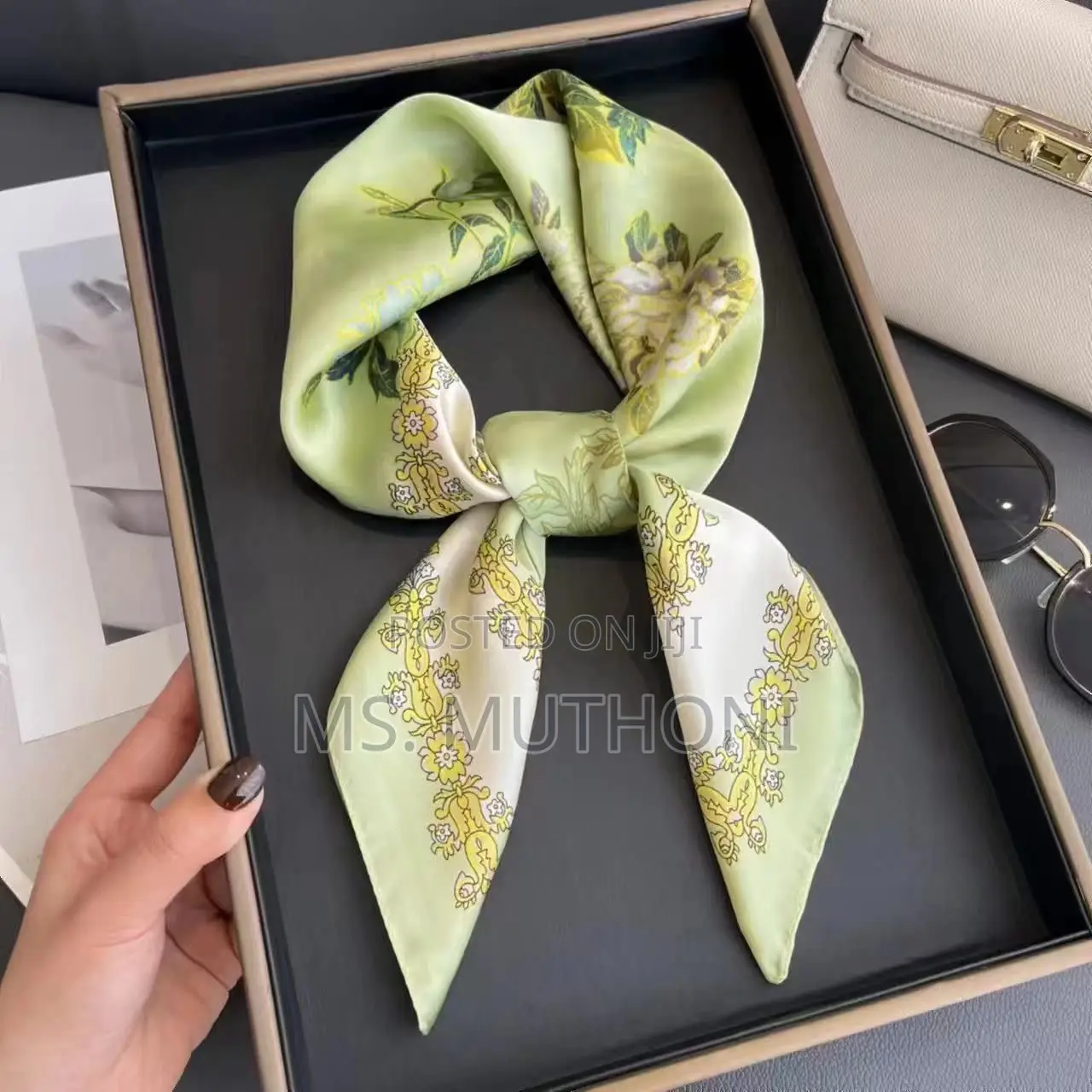 Floral Patterned Square Scarf