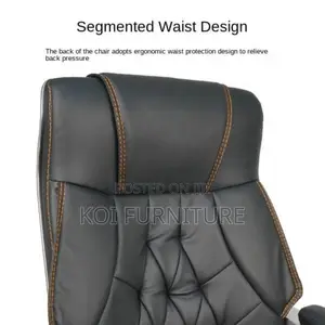 Office Chair : Black High-Back Leather Executive Office Chai