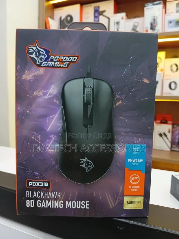 This Is Porodo Gaming Blackhawk 8d Wired Gaming Mouse (Model Pdx318). - thumbnail 2