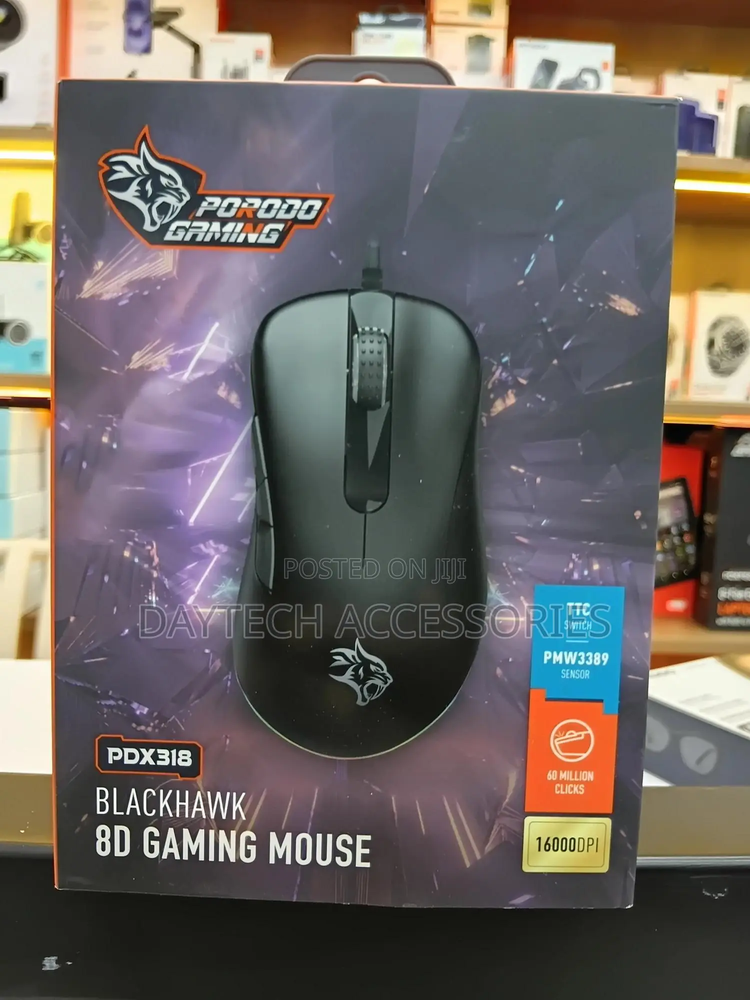 Porodo Gaming Blackhawk 8d Wired Gaming Mouse Pwm3389 Sensor.