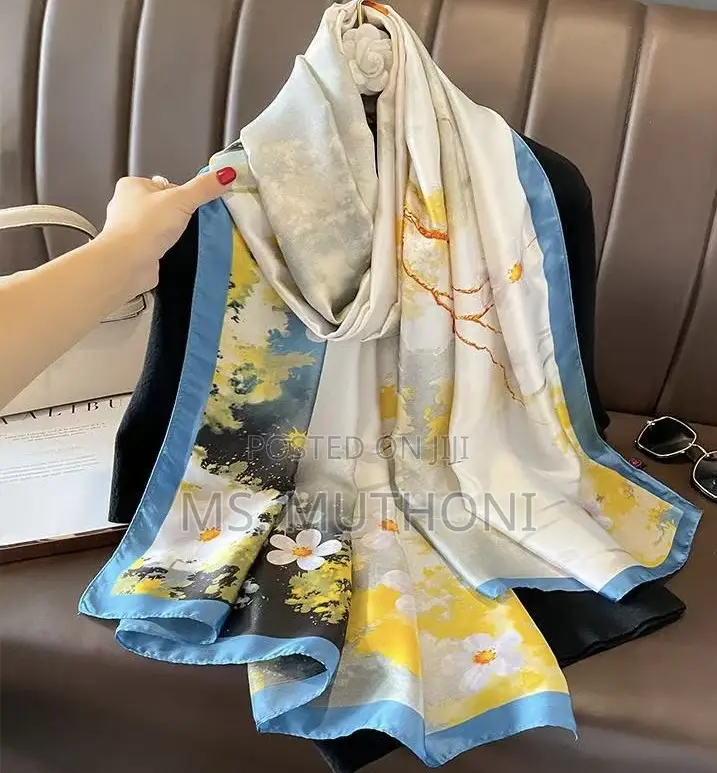 A Touch of Vibrant Yellow Silk Scarf/ Shawl