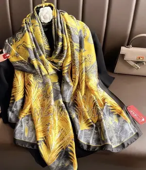 A Touch of Vibrant Yellow Silk Scarf/ Shawl