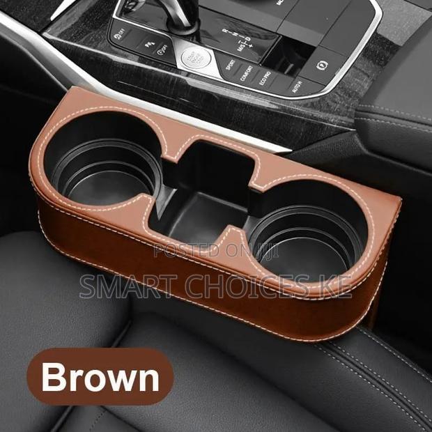 Car Cup Holder With Phone Holder With High Quality Leather Cover - thumbnail 3