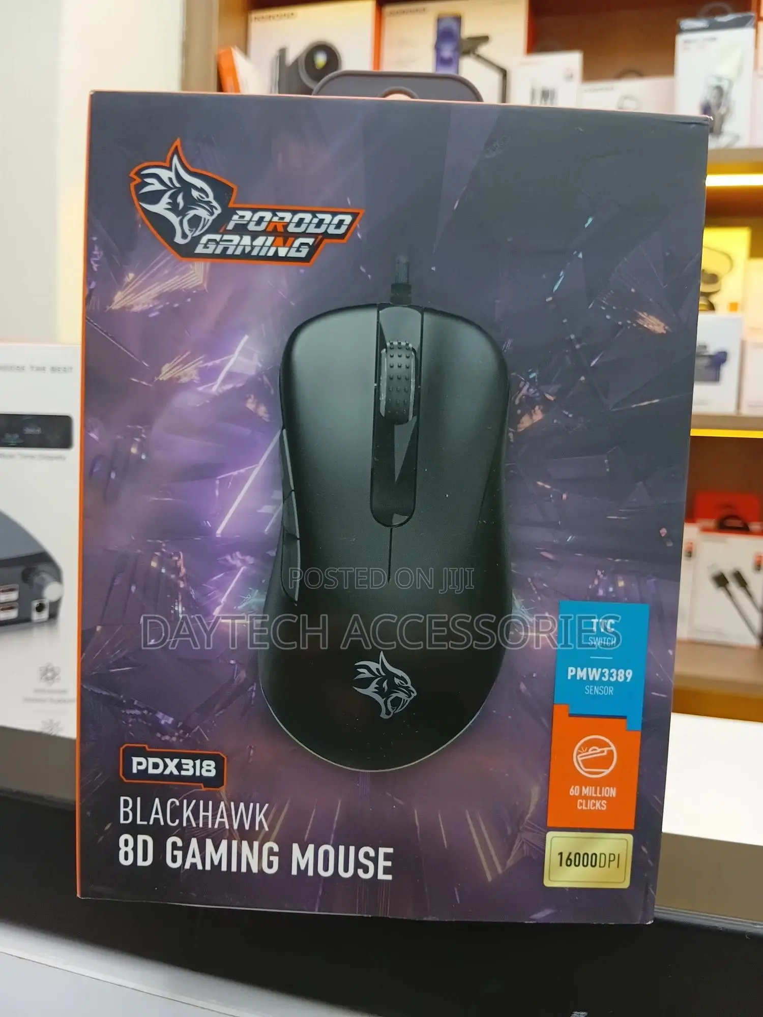 Porodo Gaming Blackhawk 8d Wired Gaming Mouse (Model Pdx318) in Black
