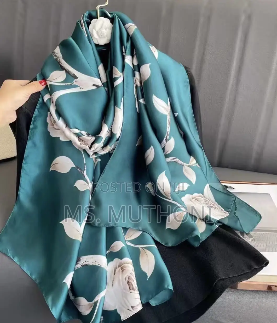 A Touch of Green  Silk Scarf 