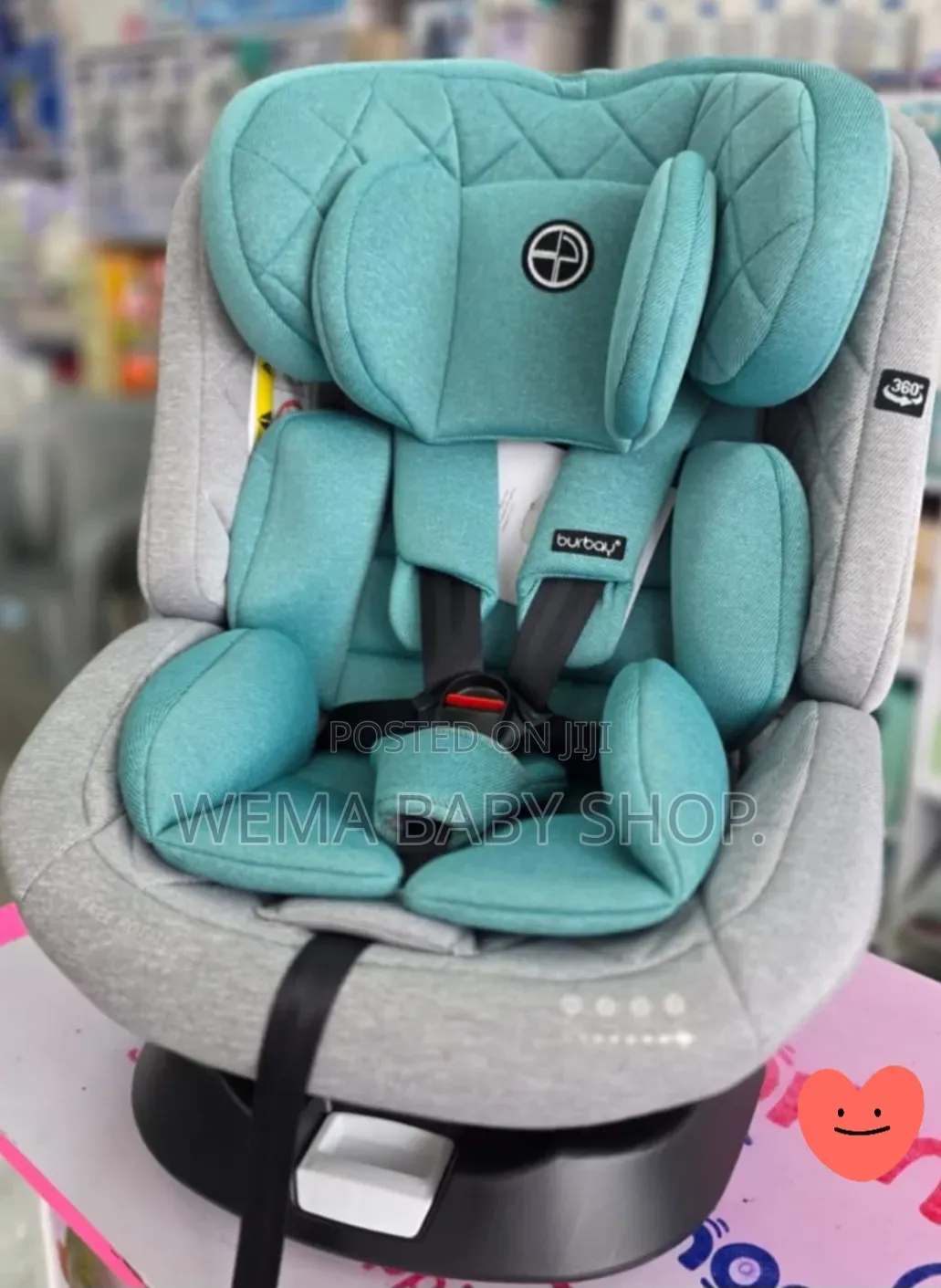 Burbay 360-Degree Rotating Isofix Baby Car Seat.