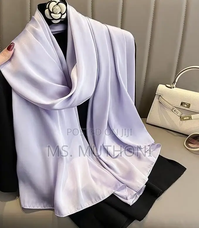 Plain Soild Mulberry Satin Silk Hijab Scarf for Women