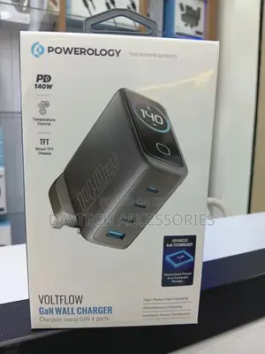 Powerology Voltflows 140w Gan Charger With Display Avs Protocol.