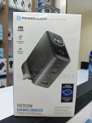 Powerology Voltflow Gan Wall Charger Pwgan140wbk - Black