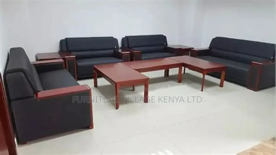 5-Seater Leather Ergonomic Executive Sofa Set