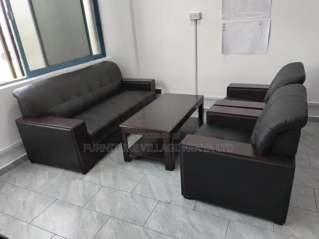 5-Seater Leather Ergonomic Executive Sofa Set