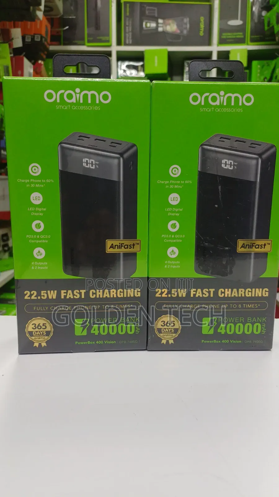 Oraimo Powerbox 400 Vision Opb-7400q 22.5w 40,000mah Power Bank