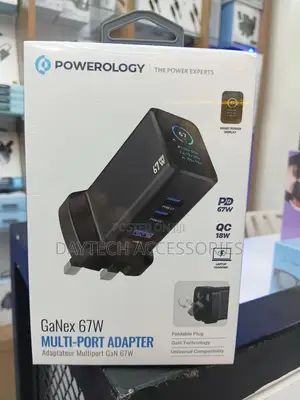 Powerology Ganex 67w Wall Charger C+C+A With TFD Display