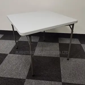 White Plastic Folding Outdoor Square Dining Table