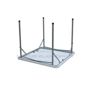 White Plastic Folding Outdoor Square Dining Table