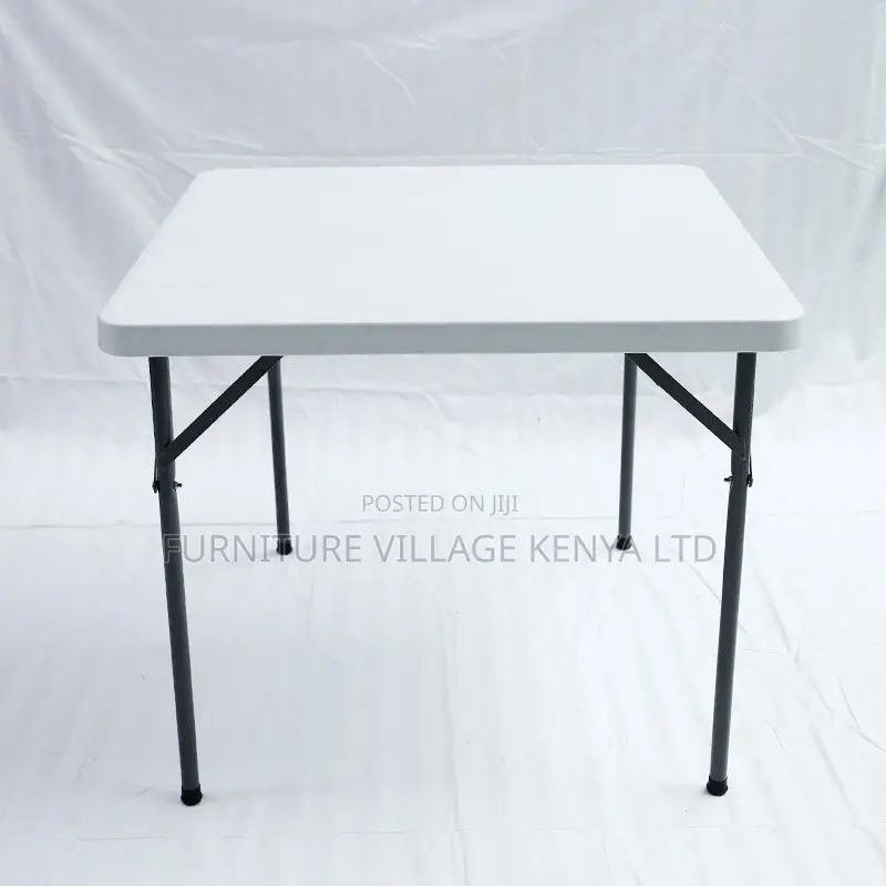 White Plastic Folding Outdoor Square Dining Table