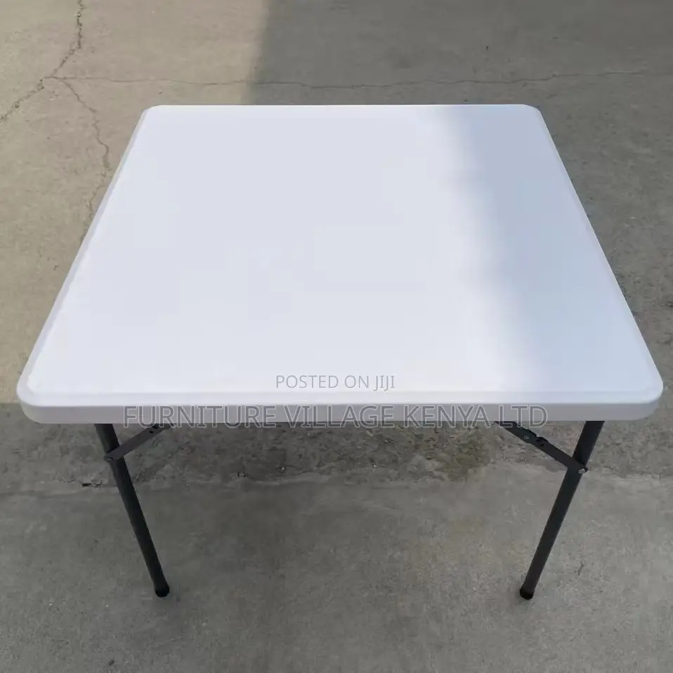 White Plastic Folding Outdoor Square Dining Table