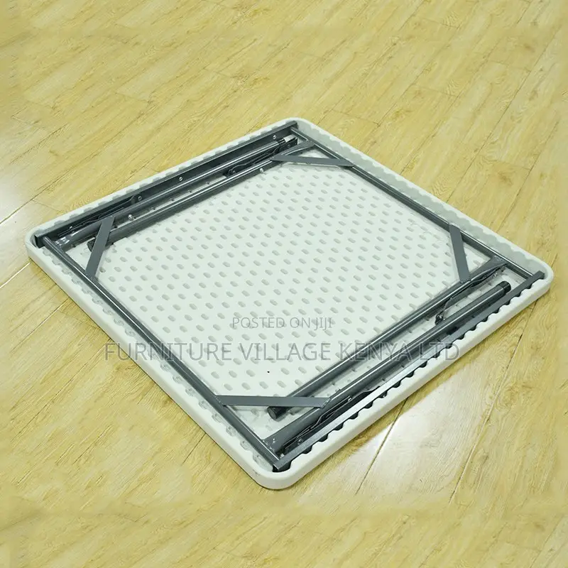 White Plastic Folding Outdoor Square Dining Table