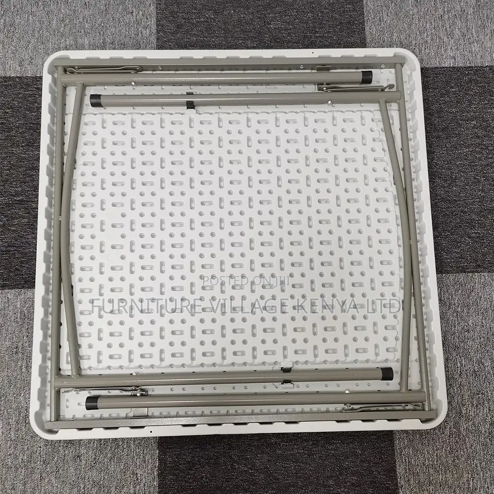 White Plastic Folding Outdoor Square Dining Table