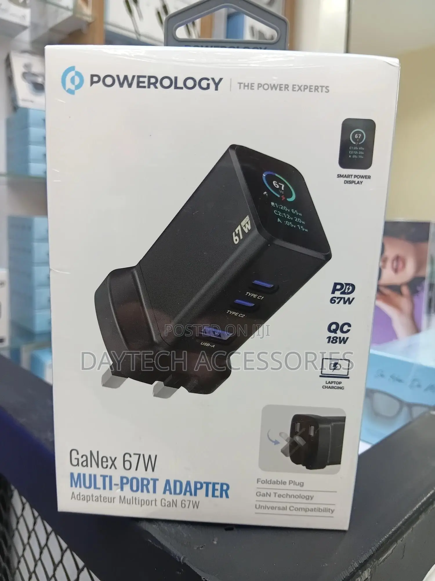 Powerology Gan 67w Multi-Port Fast Charging Adapter