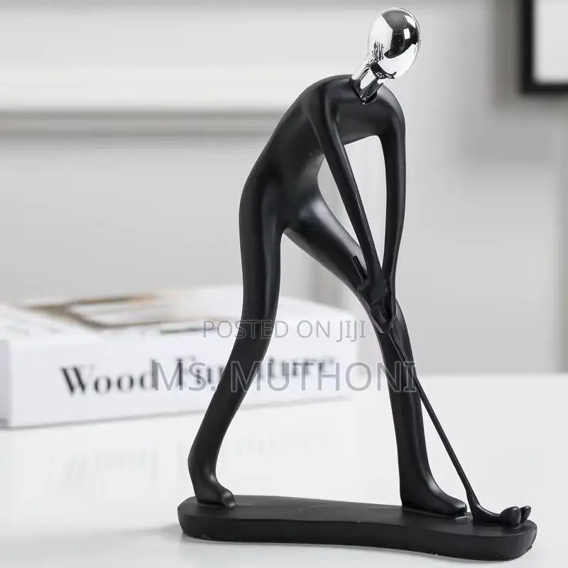 Stand Golf Sculpture Ceramic Decor Piece