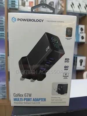 Powerology Ganex 67w Muti Port Charger Adater Black Pwc2417bk