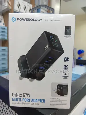 Powerology Ganex 67w Muti Port Charger Adater Black Pwc2417bk
