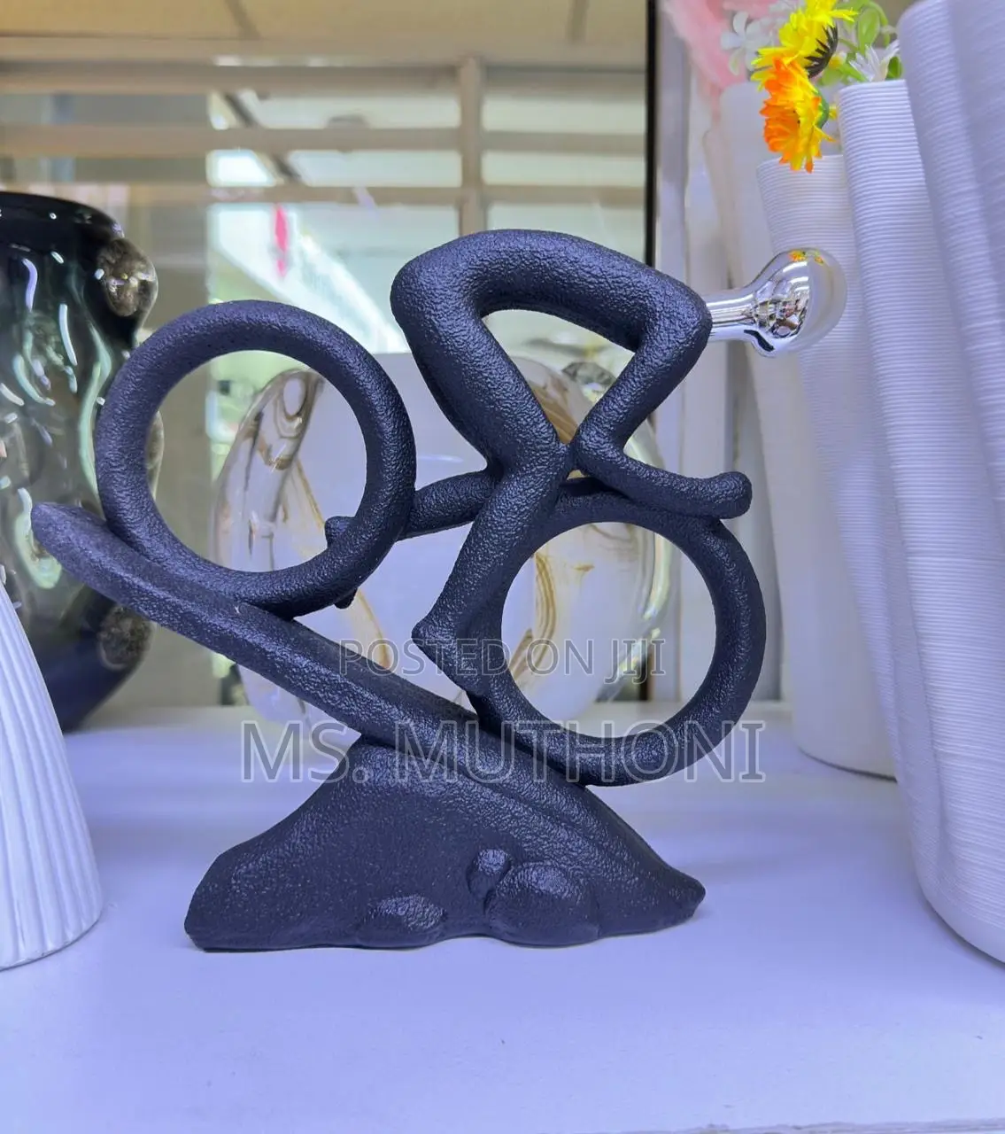 Bicycle Sculpture Ceramic Decor Piece