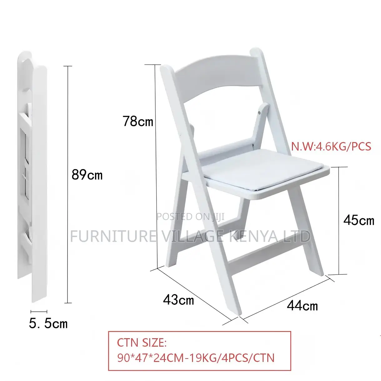 Foldable White Outdoor Wedding Chair