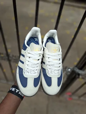 Adidas Samba Blue/White Leather Sneakers - Classic Retro Shoes