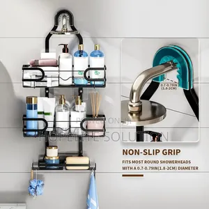 Premium Wall-Mounted Shower Organizer Rack