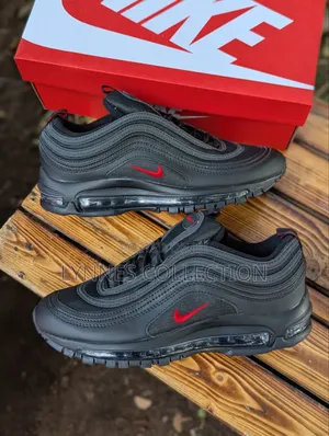 Nike Air Max 97 All Black/Red Swoosh - Streetwear Sneakers